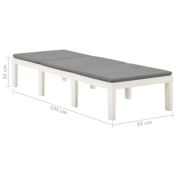 Chaise longue avec coussin Plastique Blanc – Image 8