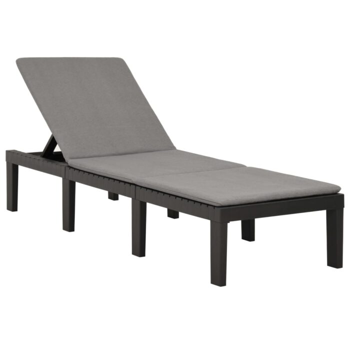 Chaise longue avec coussin Plastique Anthracite – Image 1