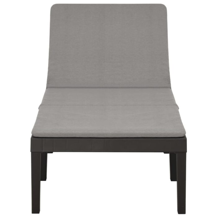 Chaise longue avec coussin Plastique Anthracite – Image 3