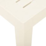 Table de jardin Blanc 79x65x72 cm Plastique – Image 3