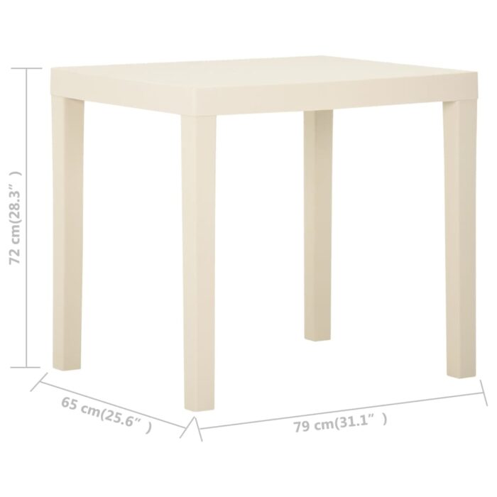 Table de jardin Blanc 79x65x72 cm Plastique – Image 4