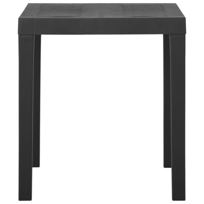 Table de jardin Gris 79x65x72 cm Plastique – Image 2