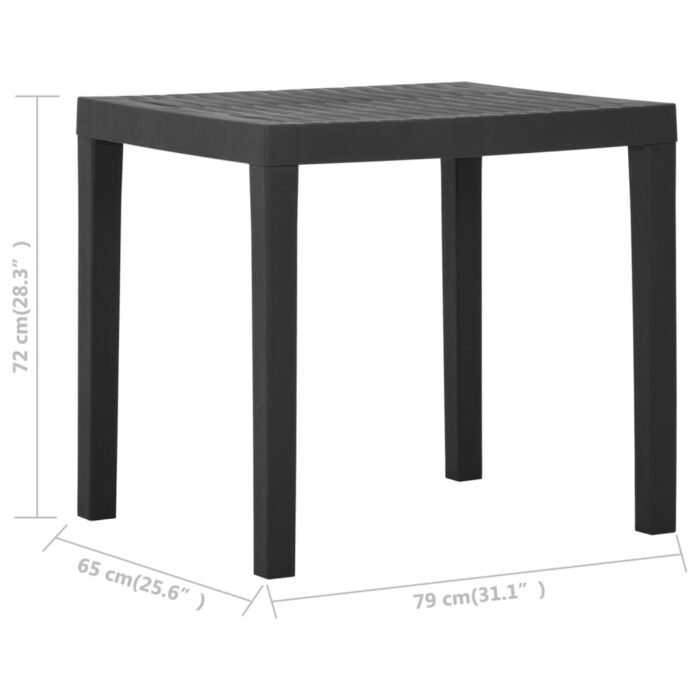 Table de jardin Gris 79x65x72 cm Plastique – Image 4