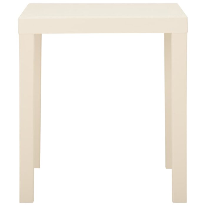 Table de jardin Blanc 79x65x72 cm Plastique – Image 2
