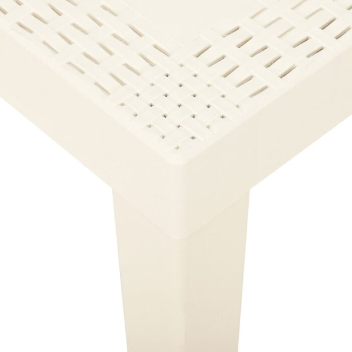 Table de jardin Blanc 79x65x72 cm Plastique – Image 3