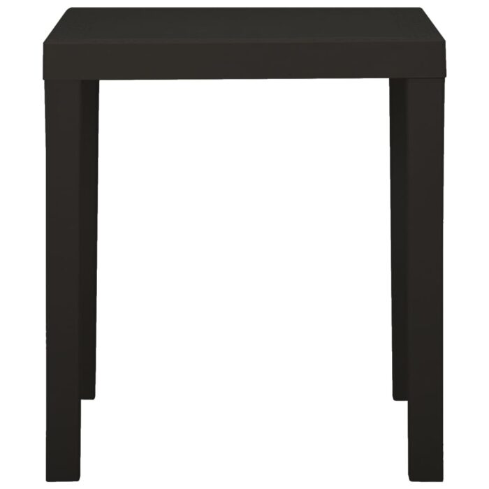 Table de jardin Anthracite 79x65x72 cm Plastique – Image 2