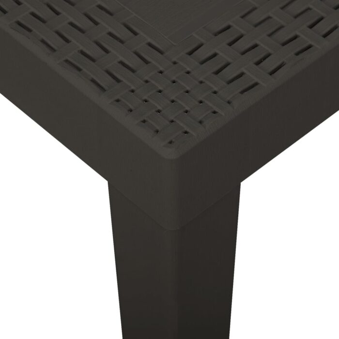 Table de jardin Anthracite 79x65x72 cm Plastique – Image 3