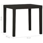Table de jardin Anthracite 79x65x72 cm Plastique – Image 4