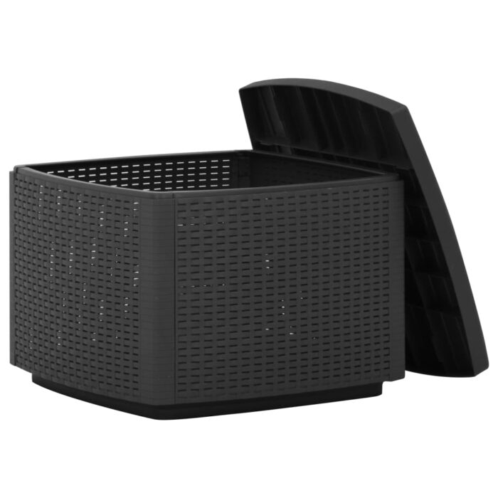 Table de jardin Gris 53x53x40 cm Plastique – Image 5