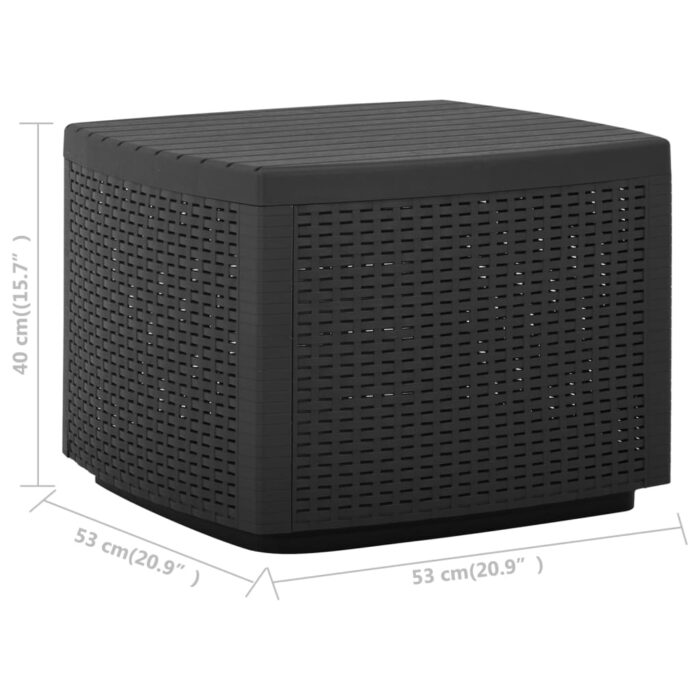 Table de jardin Gris 53x53x40 cm Plastique – Image 7