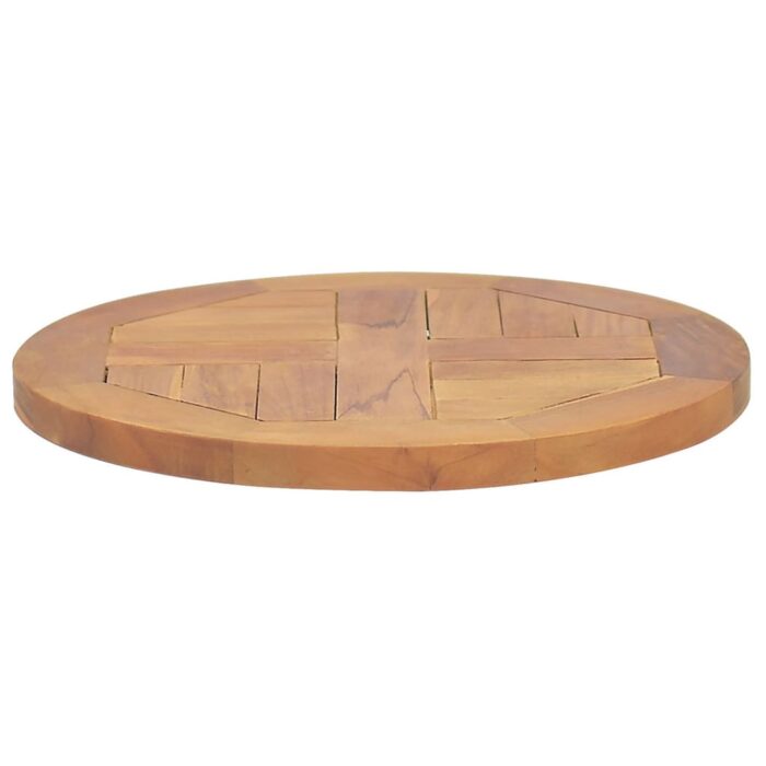 Dessus de table Bois de teck solide Rond 2,5 cm 40 cm – Image 2