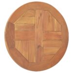 Dessus de table Bois de teck solide Rond 2,5 cm 40 cm – Image 3
