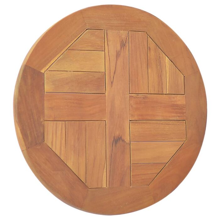 Dessus de table Bois de teck solide Rond 2,5 cm 40 cm – Image 3