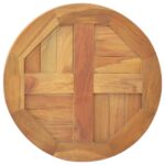 Dessus de table Bois de teck solide Rond 2,5 cm 40 cm – Image 4