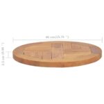 Dessus de table Bois de teck solide Rond 2,5 cm 40 cm – Image 5