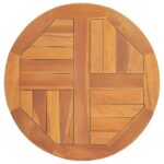 Dessus de table Bois de teck solide Rond 2,5 cm 50 cm