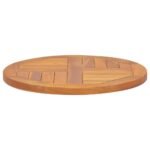 Dessus de table Bois de teck solide Rond 2,5 cm 50 cm – Image 2