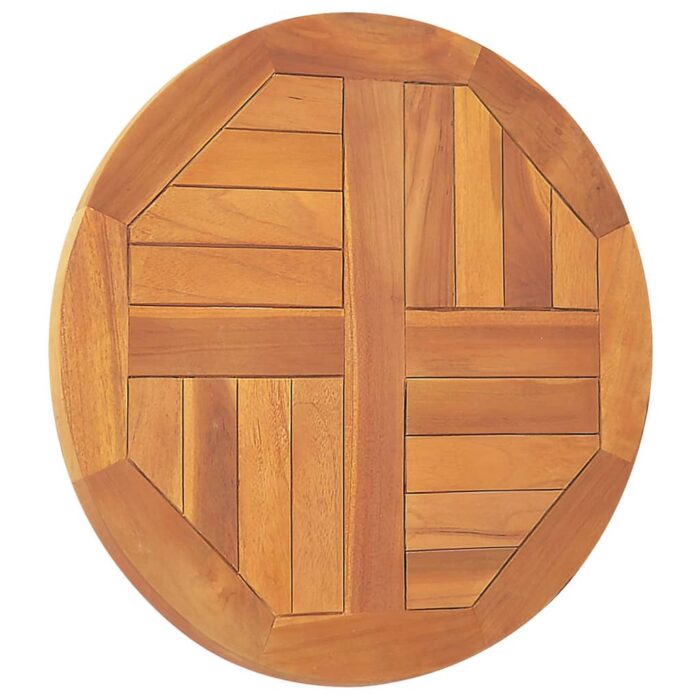 Dessus de table Bois de teck solide Rond 2,5 cm 50 cm – Image 3