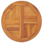 Dessus de table Bois de teck solide Rond 2,5 cm 50 cm – Image 4