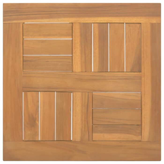 Dessus de table carré 40x40x2,5 cm Bois de teck massif – Image 1