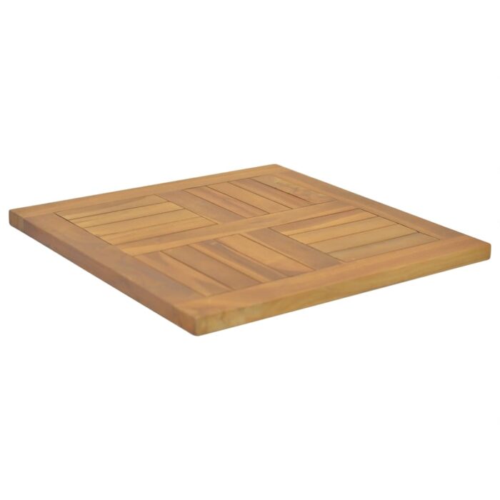 Dessus de table carré 50x50x2,5 cm Bois de teck massif – Image 2