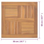 Dessus de table carré 50x50x2,5 cm Bois de teck massif – Image 5