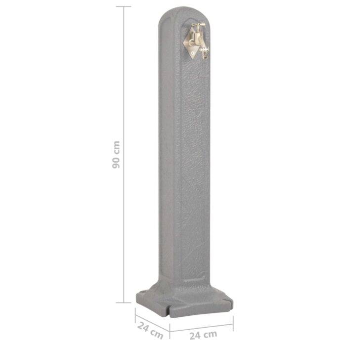 Réservoir de jardin avec robinet Gris clair Aspect de pierre – Image 5