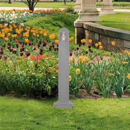 Réservoir de jardin avec robinet Gris clair Aspect de pierre