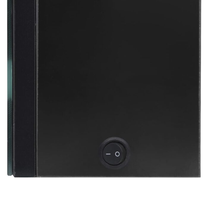 Armoire de salle de bain à miroir LED noir brillant 50x14x60 cm – Image 3