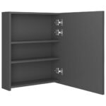 Armoire de salle de bain à miroir LED gris 50x14x60 cm – Image 3