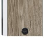 Armoire de salle de bain à miroir à LED blanc et chêne – Image 4