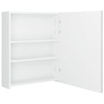 Armoire de salle de bain à miroir LED blanc brillant 50x14x60cm – Image 3