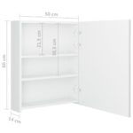 Armoire de salle de bain à miroir LED blanc brillant 50x14x60cm – Image 6