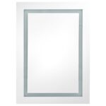Armoire de salle de bain à miroir LED blanc et chêne 50x13x70cm – Image 2