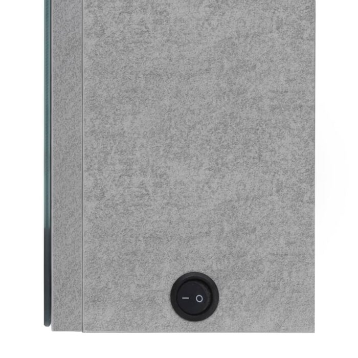 Armoire de salle de bain à miroir LED gris béton 50x13x70 cm – Image 4