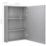 Armoire de salle de bain à miroir LED gris béton 50x13x70 cm – Image 6