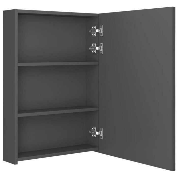 Armoire de salle de bain à miroir LED gris 50x13x70 cm – Image 3