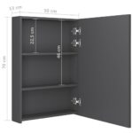 Armoire de salle de bain à miroir LED gris 50x13x70 cm – Image 6