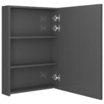 Armoire de salle de bain à miroir LED gris brillant 50x13x70 cm – Image 3