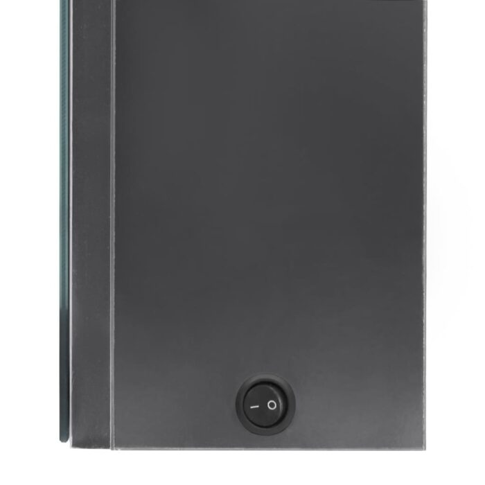 Armoire de salle de bain à miroir LED gris brillant 50x13x70 cm – Image 4