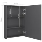 Armoire de salle de bain à miroir LED gris brillant 50x13x70 cm – Image 6