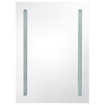 Armoire de salle de bain à miroir LED Blanc brillant 50x13x70cm – Image 2