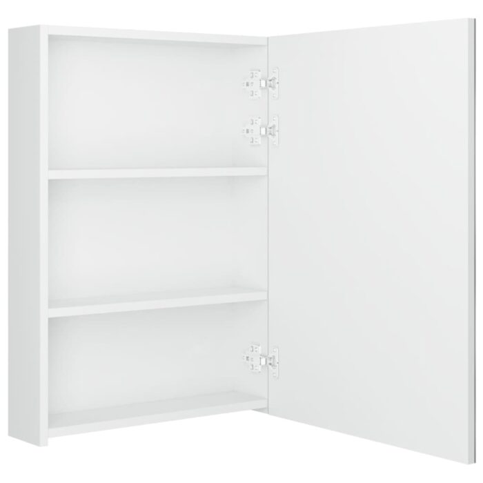 Armoire de salle de bain à miroir LED Blanc brillant 50x13x70cm – Image 3
