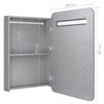 Armoire de salle de bain à miroir LED gris béton 60x11x80 cm – Image 5