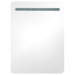 Armoire de salle de bain à miroir LED noir 60x11x80 cm – Image 2
