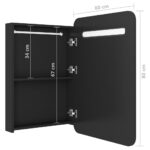 Armoire de salle de bain à miroir LED noir 60x11x80 cm – Image 5