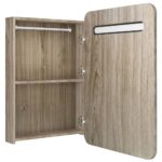 Armoire de salle de bain à miroir LED chêne 60x11x80 cm – Image 3