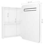 Armoire de salle de bain à miroir LED Blanc brillant 60x11x80cm – Image 5