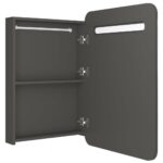 Armoire de salle de bain à miroir LED anthracite 60x11x80 cm – Image 3