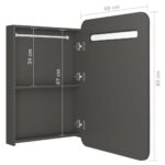 Armoire de salle de bain à miroir LED anthracite 60x11x80 cm – Image 5